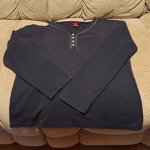 NwoT Thermal Knit L/S Black Pullover Top
